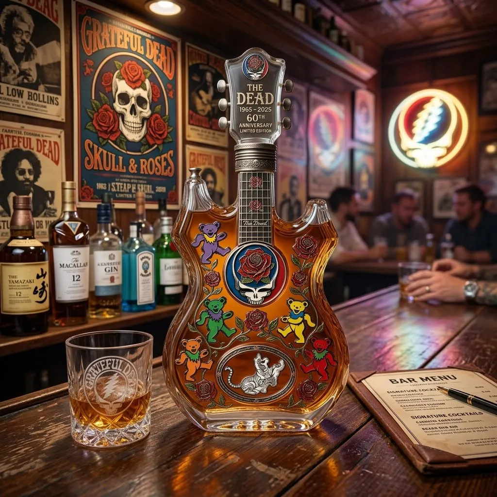Grateful Dead 60th Anniversary Guitar Decanter(1965-2025)