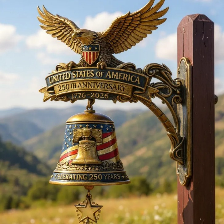 🦅USA 250th Anniversary Patriotic Eagle Wall Bell