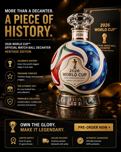 Own the Glory: 2026 World Cup Official Match Ball Decanter – Heritage Edition ⚽