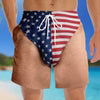 🔥Last Day 60% OFF🔥Custom Freedom & Chill Swim Trunks – Funny Patriotic Beach Shorts for Men