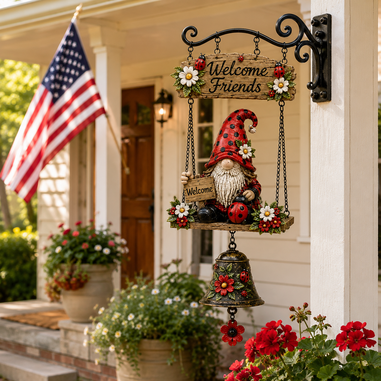 🔥50% OFF TODAY ONLY – Rustic Garden Gnome Bell Outdoor Decor 🐞