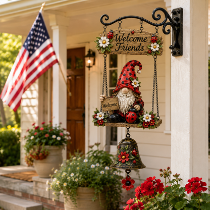 🔥50% OFF TODAY ONLY – Rustic Garden Gnome Bell Outdoor Decor 🐞