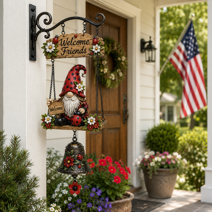 🔥50% OFF TODAY ONLY – Rustic Garden Gnome Bell Outdoor Decor 🐞