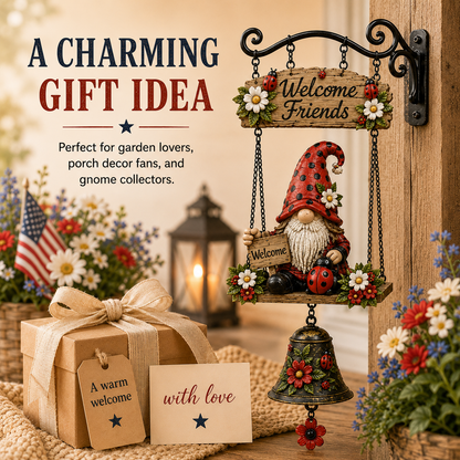 🔥50% OFF TODAY ONLY – Rustic Garden Gnome Bell Outdoor Decor 🐞
