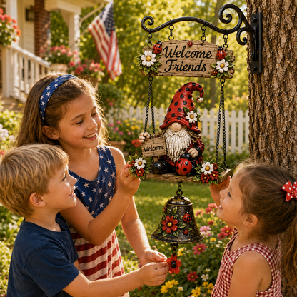 🔥50% OFF TODAY ONLY – Rustic Garden Gnome Bell Outdoor Decor 🐞