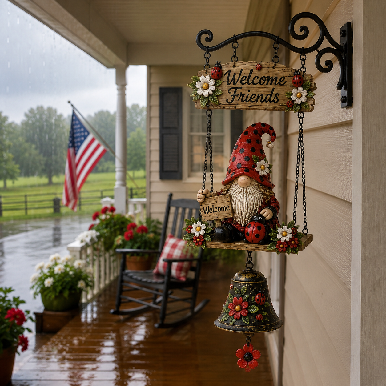 🔥50% OFF TODAY ONLY – Rustic Garden Gnome Bell Outdoor Decor 🐞
