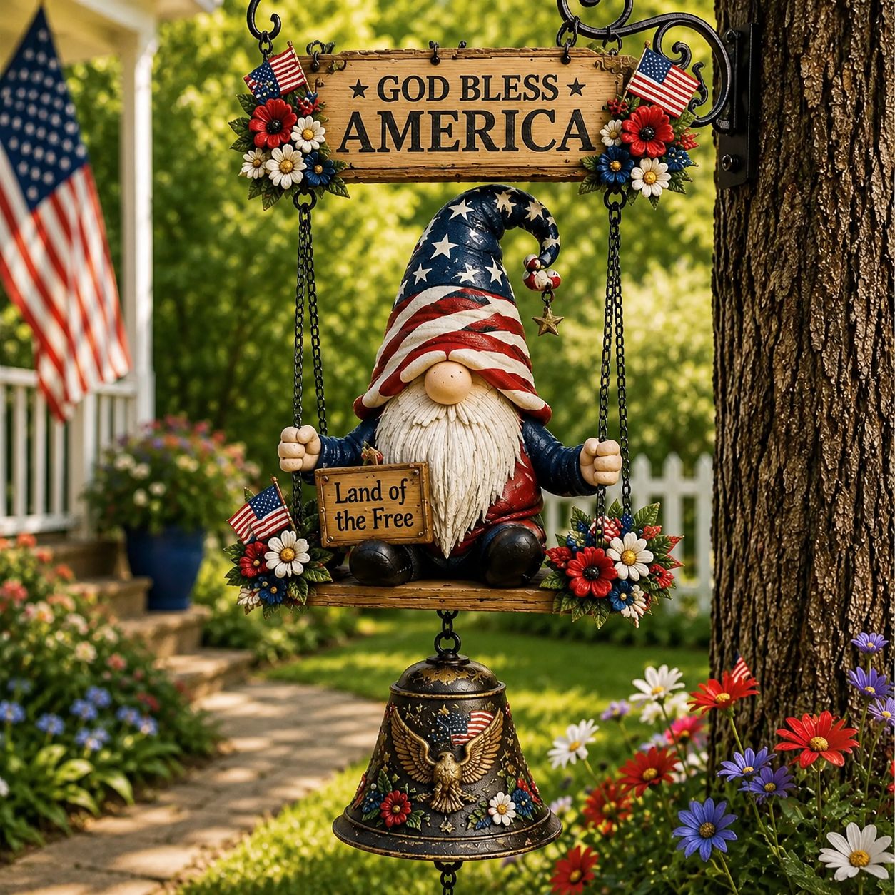 🔥50% OFF TODAY ONLY – Rustic Garden Gnome Bell Outdoor Decor 🐞