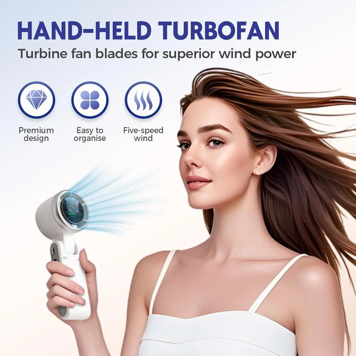 Hand-folding high-speed turbine fan