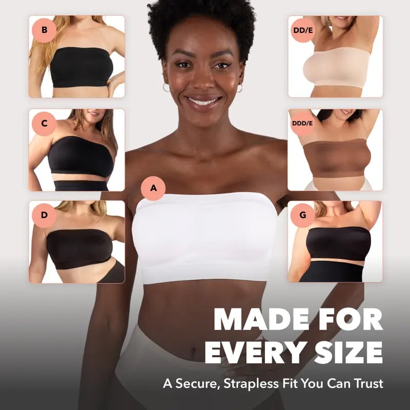 BUY 2 GET 1 FREE✨ Convertible Strapless Bandeau Bra with Wireless Comfort, Anti-Slip Grip 👍Suitable for All Body Types