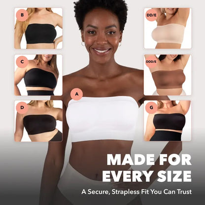 BUY 2 GET 1 FREE✨ Convertible Strapless Bandeau Bra with Wireless Comfort, Anti-Slip Grip 👍Suitable for All Body Types