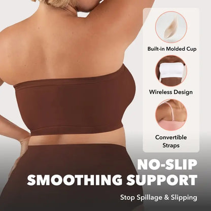 BUY 2 GET 1 FREE✨ Convertible Strapless Bandeau Bra with Wireless Comfort, Anti-Slip Grip 👍Suitable for All Body Types