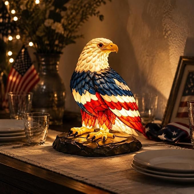 ⚡️Independence Day 49% OFF🦅🌙U.S. 250th Eagle Stained Glass Table Lamp✨