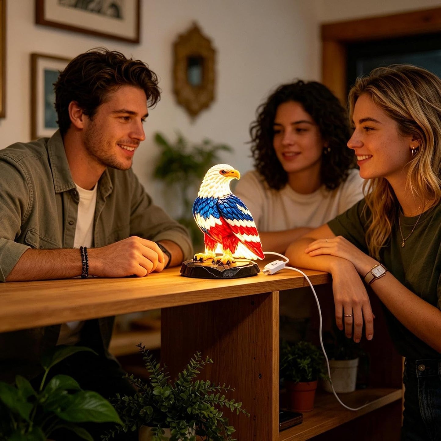 ⚡️Independence Day 49% OFF🦅🌙U.S. 250th Eagle Stained Glass Table Lamp✨